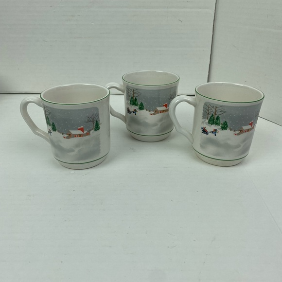 Sanyo Korea Coffee Cup Mug 3900 Silent Night Lot of 3 Christmas Winter Holiday - Picture 5 of 8